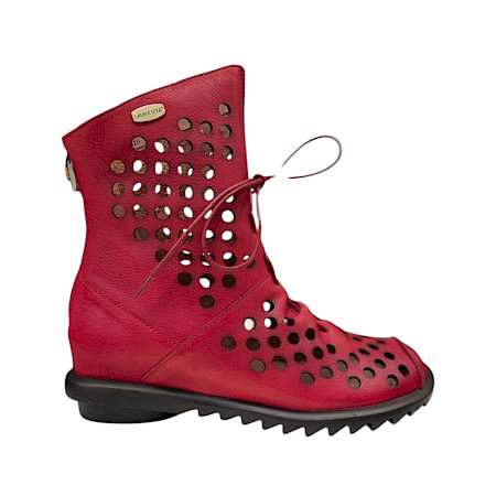 Laura Vita Cyrielle 11 Damen Boot Rouge aus Vollleder mit unsichtbarem Keilabsatz und Reißverschluss an der Ferse Laura Vita Cyrielle 11 Damen Boot Rouge aus Vollleder mit unsichtbarem Keilabsatz und Reißverschluss an der Ferse