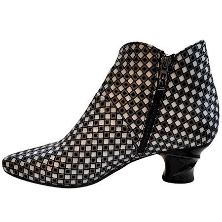 Simen 8327A Stiefelette schwarz weiß Damen Vollleder, elegante Leder Stiefelette mit kleinem Absatz und Reißverschluss Simen 8327A Stiefelette schwarz weiß Damen Vollleder, elegante Leder Stiefelette mit kleinem Absatz und Reißverschluss