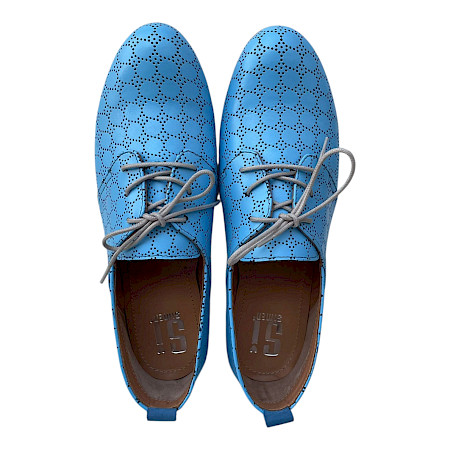 Simen 7507A Damen Schnürschuh blau Sommer Leder gelocht elegant leicht Halbschuh modern bequem Made in Polen Simen 7507A Damen Schnürschuh blau Sommer Leder gelocht elegant leicht Halbschuh modern bequem Made in Polen