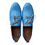 Simen 7507A Damen Schnürschuh blau Sommer Leder gelocht elegant leicht Halbschuh modern bequem Made in Polen