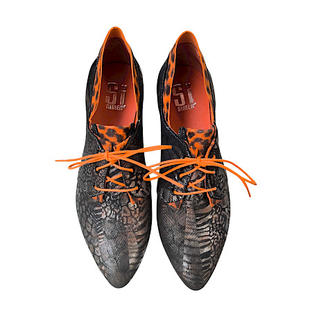 Simen 8125A Damen Schnürschuh grau orange, Lederschuh Damen gemustert, modischer Damenschuh mit Absatz, eleganter Schnürschuh Leder, ausgefallene Damenschuhe modern Simen 8125A Damen Schnürschuh grau orange, Lederschuh Damen gemustert, modischer Damenschuh mit Absatz, eleganter Schnürschuh Leder, ausgefallene Damenschuhe modern
