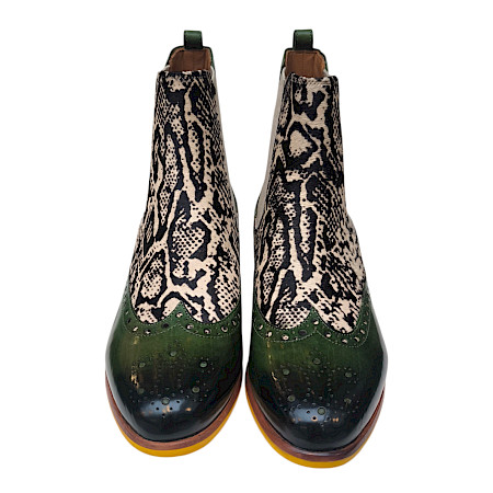 Melvin & Hamilton Selina 29 132628 Damen Chelsea Boot Green Crust aus pflanzlich gegerbtem Vollleder, Made in Italy Melvin & Hamilton Selina 29 132628 Damen Chelsea Boot Green Crust aus pflanzlich gegerbtem Vollleder, Made in Italy