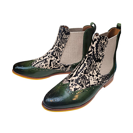Melvin & Hamilton Selina 29 132628 Damen Chelsea Boot Green Crust aus pflanzlich gegerbtem Vollleder, Made in Italy Melvin & Hamilton Selina 29 132628 Damen Chelsea Boot Green Crust aus pflanzlich gegerbtem Vollleder, Made in Italy