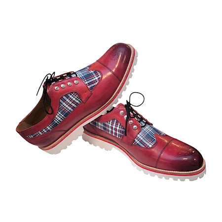 Melvin & Hamilton Pierce 39 132816 Herren Schnürschuh Rot aus pflanzlich gegerbtem Vollleder, Made in Italy Melvin & Hamilton Pierce 39 132816 Herren Schnürschuh Rot aus pflanzlich gegerbtem Vollleder, Made in Italy