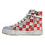 Rebecca W zwavecross115v5 Snowwhite silver suede rosso, High Top Sneaker aus Leder, mit Reißverschluss und Schnürung Rebecca W zwavecross115v5 Snowwhite silver suede rosso, High Top Sneaker aus Leder, mit Reißverschluss und Schnürung
