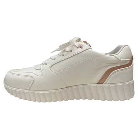 TT Bagatt AI6 Damen Sneaker offwhite metallic mit Reißverschluss, hochwertige Imitatleder Qualität, austauschbare Innensohle, leichter Freizeitschuh TT Bagatt AI6 Damen Sneaker offwhite metallic mit Reißverschluss, hochwertige Imitatleder Qualität, austauschbare Innensohle, leichter Freizeitschuh