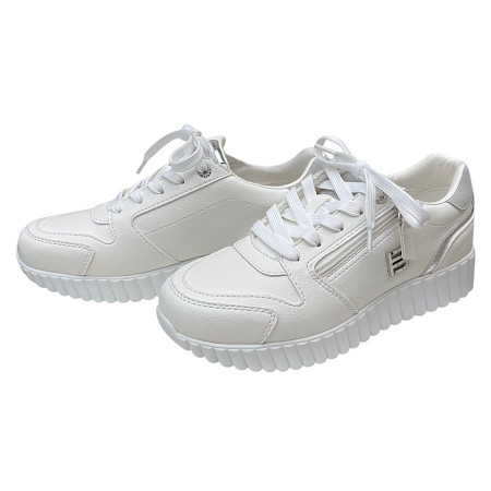 TT Bagatt AI6 Damen Sneaker white silver mit Reißverschluss, hochwertiges Imitatleder, austauschbare Innensohle, leichter weißer Freizeitschuh TT Bagatt AI6 Damen Sneaker white silver mit Reißverschluss, hochwertiges Imitatleder, austauschbare Innensohle, leichter weißer Freizeitschuh
