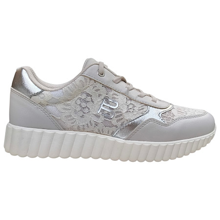 TT Bagatt Ai6 Sneaker light grey silver, luftdurchlässiges Lederimitat, Damen Sneaker mit austauschbarer Einlegesohle TT Bagatt Ai6 Sneaker light grey silver, luftdurchlässiges Lederimitat, Damen Sneaker mit austauschbarer Einlegesohle