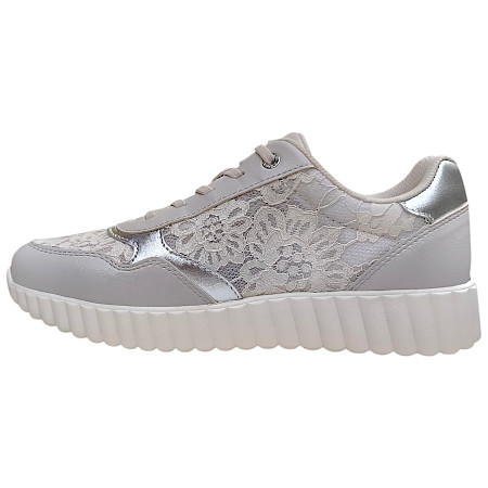 TT Bagatt Ai6 Sneaker light grey silver, luftdurchlässiges Lederimitat, Damen Sneaker mit austauschbarer Einlegesohle TT Bagatt Ai6 Sneaker light grey silver, luftdurchlässiges Lederimitat, Damen Sneaker mit austauschbarer Einlegesohle