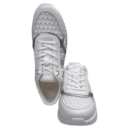 TT Bagatt Ai6 Sneaker white silver tex, luftdurchlässiges Lederimitat, Damen Sneaker mit austauschbarer Einlegesohle TT Bagatt Ai6 Sneaker white silver tex, luftdurchlässiges Lederimitat, Damen Sneaker mit austauschbarer Einlegesohle