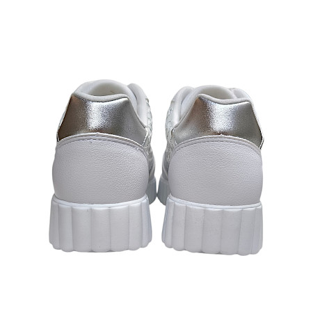 TT Bagatt Ai6 Sneaker white silver tex, luftdurchlässiges Lederimitat, Damen Sneaker mit austauschbarer Einlegesohle TT Bagatt Ai6 Sneaker white silver tex, luftdurchlässiges Lederimitat, Damen Sneaker mit austauschbarer Einlegesohle