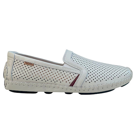 Pikolinos 09Z Herren Slipper in Weiß aus weichem Leder, perforiertes atmungsaktives Design, bequemer leichter Lederschuh mit herausnehmbarer Einlegesohle, sommerlicher Herren Slipper in Weiß Pikolinos 09Z Herren Slipper in Weiß aus weichem Leder, perforiertes atmungsaktives Design, bequemer leichter Lederschuh mit herausnehmbarer Einlegesohle, sommerlicher Herren Slipper in Weiß