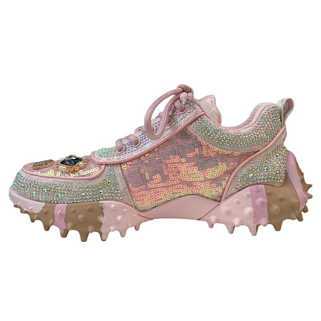 Barbie-rosa Sneaker mit Glitzersteinen, Mesh-Obermaterial und robuster Sohle – auffälliger, atmungsaktiver Damen-Sneaker ??✨ Barbie-rosa Sneaker mit Glitzersteinen, Mesh-Obermaterial und robuster Sohle – auffälliger, atmungsaktiver Damen-Sneaker ??✨