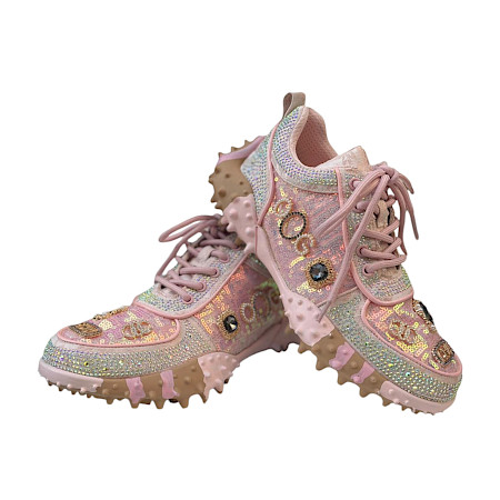 Barbie-rosa Sneaker mit Glitzersteinen, Mesh-Obermaterial und robuster Sohle – auffälliger, atmungsaktiver Damen-Sneaker ??✨ Barbie-rosa Sneaker mit Glitzersteinen, Mesh-Obermaterial und robuster Sohle – auffälliger, atmungsaktiver Damen-Sneaker ??✨