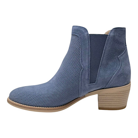 Blaue Leder-Stiefelette von Nero Giardini mit Reißverschluss, elastischem Einsatz und 3,5 cm Absatz – elegant, atmungsaktiv und bequem ?? Blaue Leder-Stiefelette von Nero Giardini mit Reißverschluss, elastischem Einsatz und 3,5 cm Absatz – elegant, atmungsaktiv und bequem ??