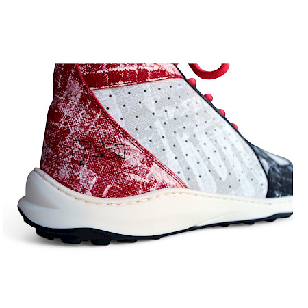 Eject vollleder Schwarz-weiß grauer Barfußschuh aus weichem Leder mit roter Schnürung – leichter Damen-Sneaker bei kassedy.de ??✨ Eject vollleder Schwarz-weiß grauer Barfußschuh aus weichem Leder mit roter Schnürung – leichter Damen-Sneaker bei kassedy.de ??✨