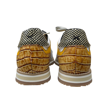 Lorenzi Gelber Sneaker in Reptiloptik aus Kalbsleder, Made in Italien, mit Schnürung – hochwertiger Damen-Sneaker bei kassedy.de ??✨ Lorenzi Gelber Sneaker in Reptiloptik aus Kalbsleder, Made in Italien, mit Schnürung – hochwertiger Damen-Sneaker bei kassedy.de ??✨