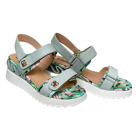 2GO 8299801 Damen Sandale pastell grün, bunte Damensandale mit Muster, Sommer Sandale Damen bequem Plateau, auffällige Sandalen Damen modern, Ledersohle Damenschuhe leicht 2GO 8299801 Damen Sandale pastell grün, bunte Damensandale mit Muster, Sommer Sandale Damen bequem Plateau, auffällige Sandalen Damen modern, Ledersohle Damenschuhe leicht