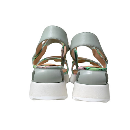 2GO 8299801 Damen Sandale pastell grün, bunte Damensandale mit Muster, Sommer Sandale Damen bequem Plateau, auffällige Sandalen Damen modern, Ledersohle Damenschuhe leicht 2GO 8299801 Damen Sandale pastell grün, bunte Damensandale mit Muster, Sommer Sandale Damen bequem Plateau, auffällige Sandalen Damen modern, Ledersohle Damenschuhe leicht