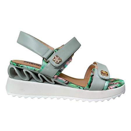 2GO 8299801 Damen Sandale pastell grün, bunte Damensandale mit Muster, Sommer Sandale Damen bequem Plateau, auffällige Sandalen Damen modern, Ledersohle Damenschuhe leicht 2GO 8299801 Damen Sandale pastell grün, bunte Damensandale mit Muster, Sommer Sandale Damen bequem Plateau, auffällige Sandalen Damen modern, Ledersohle Damenschuhe leicht