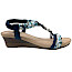 2GO 8910808 Sandale Damen blau Sommer leicht bequem elastisch geflochten Strass Blumen Sandalen modisch 2GO 8910808 Sandale Damen blau Sommer leicht bequem elastisch geflochten Strass Blumen Sandalen modisch