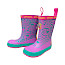 Affenzahn 01638-40147 Plashy Eule Kinder-Gummistiefel in Pink-Grün mit flexibler Barfußsohle, Naturform und wasserdichtem Gummi.
