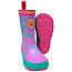 Affenzahn 01638-40147 Plashy Eule Kinder-Gummistiefel in Pink-Grün mit flexibler Barfußsohle, Naturform und wasserdichtem Gummi.