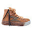 Rebecca White Rethunder Boots Nappa Yolk – Damen Sneaker-Boot aus hochwertigem, butterweichem Nappaleder in Cognac. Mit seitlichem Reißverschluss, Schnürung, herausnehmbarer Innensohle und komplettem Lederfutter für ein gesundes Fußklima. Außergewöhnlicher Freizeitschuh mit markanter Sohle und auffälligem Blitz-Design – jetzt online bei Kassedy.de kaufen. ?⚡