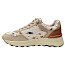 Carmela 164360 Damen-Sneaker in Beige aus Leder mit braunen und schwarzen Fell-Optik-Details, goldfarbenem Reißverschluss und heller Plateausohle. Bequemer Leder-Sneaker mit Schnürung, seitlichem Reißverschluss, herausnehmbarer Einlegesohle und normaler Passform – erhältlich bei Kassedy.de in Oldenburg.