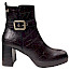 Carmela 164305 Damen-Stiefelette in Braun aus hochwertigem Lederimitat mit Kroko-Prägung, seitlichem Reißverschluss, Schnallendetail, 7 cm Blockabsatz und 2 cm Plateau – elegante braune Stiefelette bei kassedy.de.