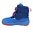 Affenzahn Winterstiefel Vegan Blizzy Wal in Blau und Dunkelblau mit roten Akzenten, kuscheligem Warmfutter, wasserdichter AffenTex-Membran, zwei Klettverschlüssen mit Walmotiv und griffiger Laufsohle. Veganer Kinder-Winterboot für kalte Herbst- und Wintertage bei Kassedy.de.