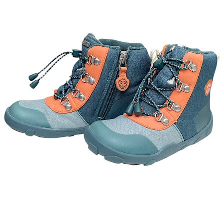 Affenzahn Winterstiefel Vegan Discovy Hase in Petrol, Orange und Blau mit kuscheligem Warmfutter, wasserdichter AffenTex-Membran, praktischer Schnellschnürung, seitlichem Reißverschluss und... Affenzahn Winterstiefel Vegan Discovy Hase in Petrol, Orange und Blau mit kuscheligem Warmfutter, wasserdichter AffenTex-Membran, praktischer Schnellschnürung, seitlichem Reißverschluss und...