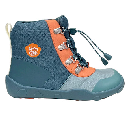 Affenzahn Winterstiefel Vegan Discovy Hase in Petrol, Orange und Blau mit kuscheligem Warmfutter, wasserdichter AffenTex-Membran, praktischer Schnellschnürung, seitlichem Reißverschluss und... Affenzahn Winterstiefel Vegan Discovy Hase in Petrol, Orange und Blau mit kuscheligem Warmfutter, wasserdichter AffenTex-Membran, praktischer Schnellschnürung, seitlichem Reißverschluss und...