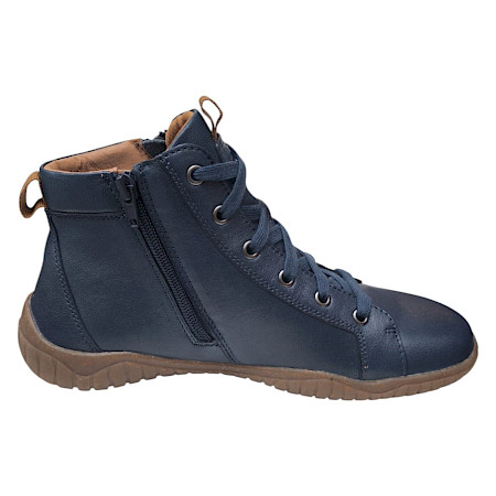 Josef Seibel Wynona 15 Damen-Barfußstiefelette in Jeans Dunkelblau aus Rindsleder mit Weite G, flexibler Gummi-Kork-Sohle, Schnürung und Reißverschluss – bequemer Barfußschuh für Damen bei... Josef Seibel Wynona 15 Damen-Barfußstiefelette in Jeans Dunkelblau aus Rindsleder mit Weite G, flexibler Gummi-Kork-Sohle, Schnürung und Reißverschluss – bequemer Barfußschuh für Damen bei...