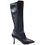 NeroGiardini I410835DE Damen-Langschaftstiefel in Schwarz aus Leder und technischem Material mit Lederfutter, spitzer Vorderpartie, seitlichem Reißverschluss und ca. 6,5 cm Absatz – eleganter italienischer Damenstiefel bei kassedy.de.