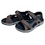 Josef Seibel Emeric 06 Herren Sandale espresso multi 62f Leder Klettverschluss leicht herausnehmbare Sohle Übergrößen bequem