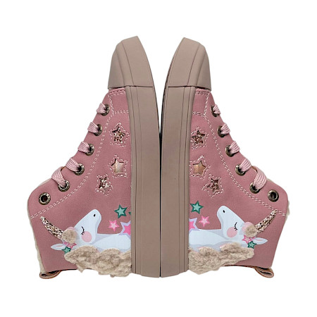 Shoesme SH25W035-C Kinder-Schnürschuh in Pink mit Einhorn, Sternen und Glitzerdetails, herausnehmbarem Fußbett, Lederfutter und seitlichem Reißverschluss. Shoesme SH25W035-C Kinder-Schnürschuh in Pink mit Einhorn, Sternen und Glitzerdetails, herausnehmbarem Fußbett, Lederfutter und seitlichem Reißverschluss.