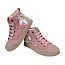 Shoesme SH25W035-C Kinder-Schnürschuh in Pink mit Einhorn, Sternen und Glitzerdetails, herausnehmbarem Fußbett, Lederfutter und seitlichem Reißverschluss.