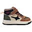 ShoesMe NO25W100-B wasserdichter Kinder-Sneaker in Cognac und Multi mit Stern-Detail, ShoesMe-Tex Waterproof, elastischer Schnürung, Klettverschluss und griffiger Gummisohle – erhältlich bei kassedy.de.