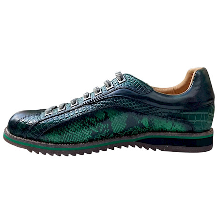 Enzo Vita Achille 02 Herren-Schnürschuh in Vert Grün aus 100 % Naturleder mit Lederfutter, Lederinnensohle, verschiedenen Reptil- und Kroko-Prägungen sowie leichter flexibler Laufsohle –... Enzo Vita Achille 02 Herren-Schnürschuh in Vert Grün aus 100 % Naturleder mit Lederfutter, Lederinnensohle, verschiedenen Reptil- und Kroko-Prägungen sowie leichter flexibler Laufsohle –...