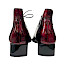 AGA 8559/3098/272 Damen-Stiefelette in Schwarz-Rot mit glänzender Lackoptik, flexiblem Stretch-Einsatz und feiner Schnürung – eleganter femininer Schuh aus polnischer Fertigung bei kassedy.de.