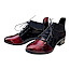AGA 8559/3098/272 Damen-Stiefelette in Schwarz-Rot mit glänzender Lackoptik, flexiblem Stretch-Einsatz und feiner Schnürung – eleganter femininer Schuh aus polnischer Fertigung bei kassedy.de.