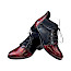 AGA 8559/3098/272 Damen-Stiefelette in Schwarz-Rot mit glänzender Lackoptik, flexiblem Stretch-Einsatz und feiner Schnürung – eleganter femininer Schuh aus polnischer Fertigung bei kassedy.de.