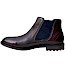 TT.BAGATT AOA Chelsea Boot in Mid-Brown aus braunem Echtleder mit dunkelblauen Elastikeinsätzen, Zuglasche und flachem Absatz – klassischer brauner Leder-Chelsea-Boot bei kassedy.de.