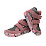 Froddo G3110262-4 Barefoot TEX Fun Autumn Kinder-Übergangsschuh in Dunkelpink und Grau mit zwei Klettverschlüssen, breiter Zehenbox, flexibler gemusterter Barfußsohle, TEX-Membran und herausnehmbarer Einlegesohle.