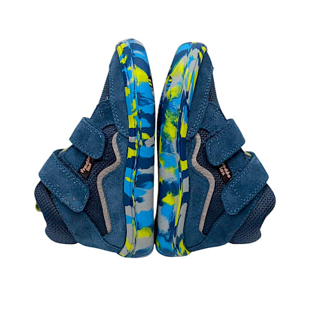 Froddo G3110262 Barefoot TEX Kinder-Übergangsschuh in Denim Dunkelblau mit zwei Klettverschlüssen, flexibler bunt gemusterter Sohle, herausnehmbarer Einlegesohle und wasserdichter... Froddo G3110262 Barefoot TEX Kinder-Übergangsschuh in Denim Dunkelblau mit zwei Klettverschlüssen, flexibler bunt gemusterter Sohle, herausnehmbarer Einlegesohle und wasserdichter...