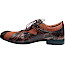 Kristofer 1401 Schnürer cognac braun 62h Damen Halbschuh Lederschuh Schlangenoptik eleganter Schnürschuh brauner Freizeitschuh modischer Schuh außergewöhnliches Design kassedy.de