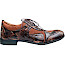 Kristofer 1401 Schnürer cognac braun 62h Damen Halbschuh Lederschuh Schlangenoptik eleganter Schnürschuh brauner Freizeitschuh modischer Schuh außergewöhnliches Design kassedy.de