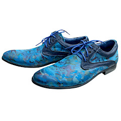 Kristofer 1412 Schnürer royalblau camouflage 62h Damen Schnürschuh Lederschuh leichter Schuh blauer Freizeitschuh modischer Halbschuh außergewöhnliches Design kassedy.de
