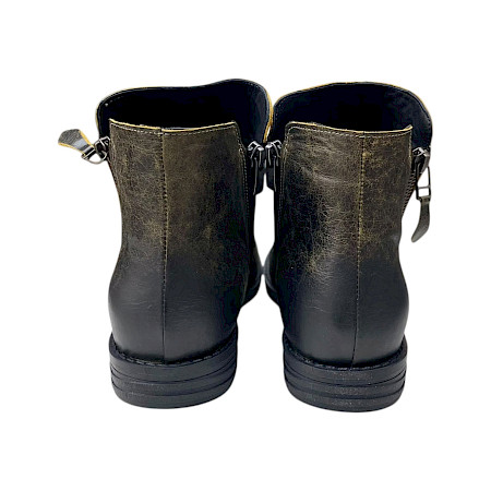 Artiker 59C2612 Damen-Boots in Schwarz/Gelb aus echtem Leder mit gelblich-goldenem Vintage-Farbverlauf, gerafftem Schaft, seitlichem Reißverschluss und herausnehmbaren Einlegesohlen –... Artiker 59C2612 Damen-Boots in Schwarz/Gelb aus echtem Leder mit gelblich-goldenem Vintage-Farbverlauf, gerafftem Schaft, seitlichem Reißverschluss und herausnehmbaren Einlegesohlen –...